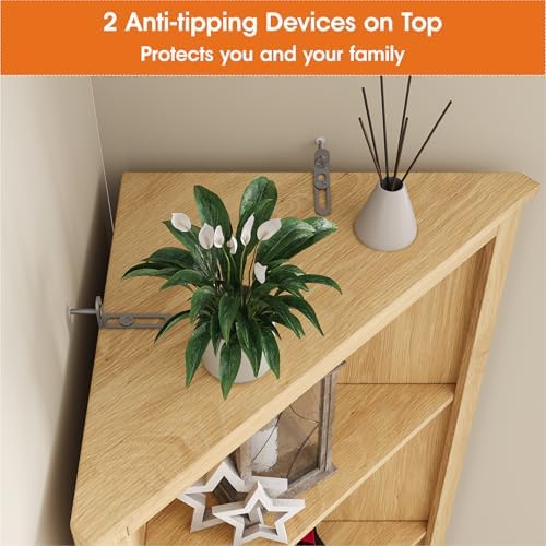 Maupvit Modern Boho Corner Shelf 69 Inch Storage Cabinet