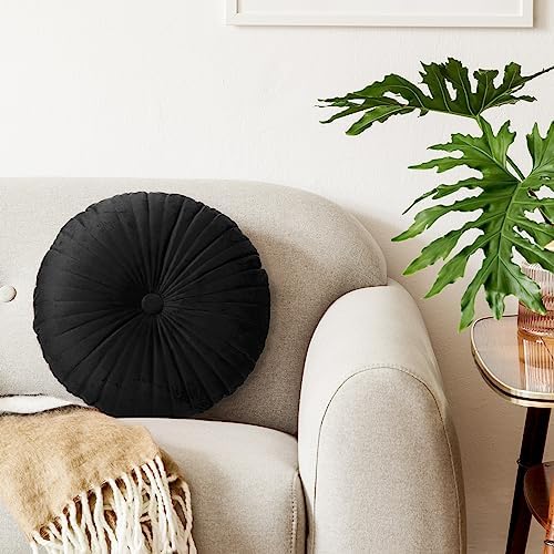 Namalu Round Throw Pillow 138 Inch Black 2 Pcs