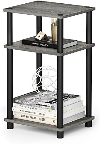 Furinno 3-Tier Turn-N-Tube End Table with Plastic Poles