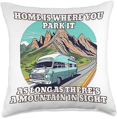 Caravan RV Camper Throw Pillow 18x18 Multicolor 1