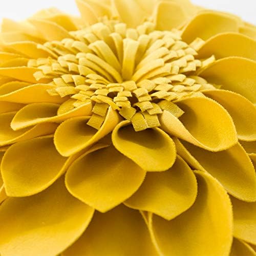 JWH 3D Flower Velvet Throw Pillow Cover 12 Inches
