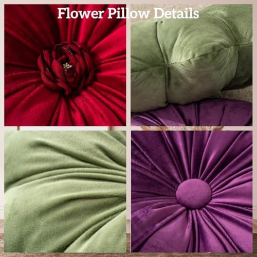 Flower Shaped Velvet Throw Pillow for Sofa and Home Decor