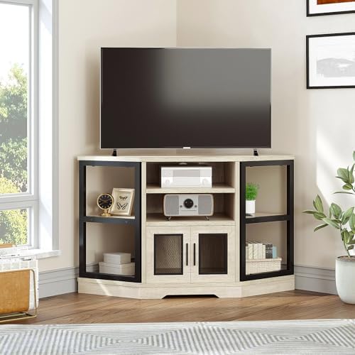 YITAHOME Corner TV Stand for 5550 Inch TVs with Power Outlet