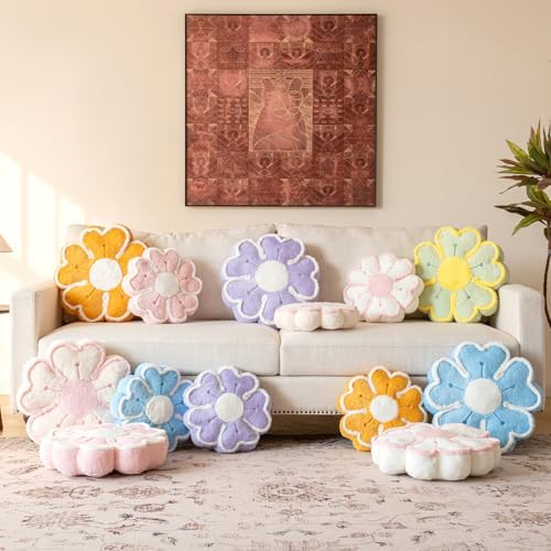 Flower Shaped Decorative Throw Pillow for Bed and Couch Pink 137 Inches