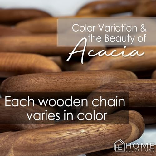 Acacia Wood Chain Link Decor - Brown with Red Undertone