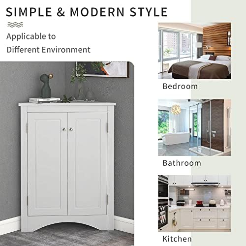 Gdfstudio 31 5 Inch H Triangle Corner Cabinet White