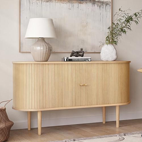 WERMO 55 Inch Sideboard Storage Cabinet with Doors and Shelves