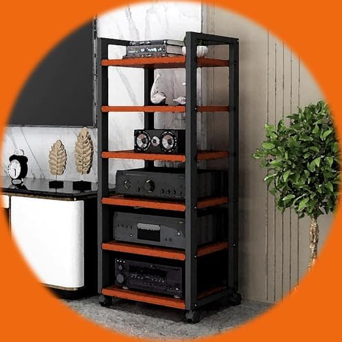 47 Inch 6 Tier Corner Shelf Adjustable Audio Visual Stand