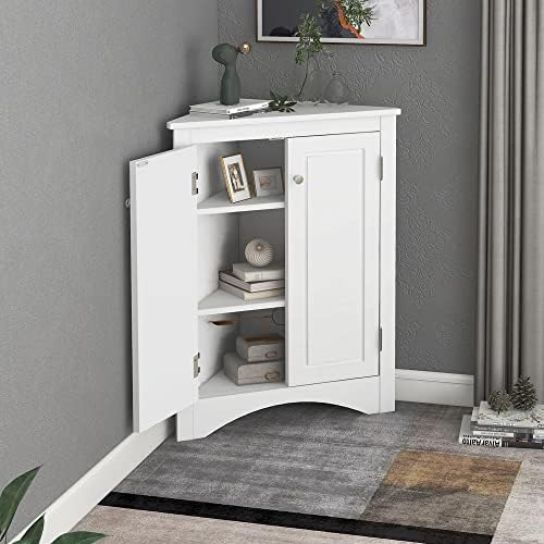 Gdfstudio 31 5 Inch H Triangle Corner Cabinet White