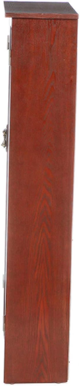 SEI Furniture Window Pane Storage Display Cabinet Cherry