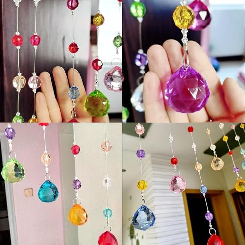 Crystal Beaded Curtain with Multicolor Acrylic Balls 1