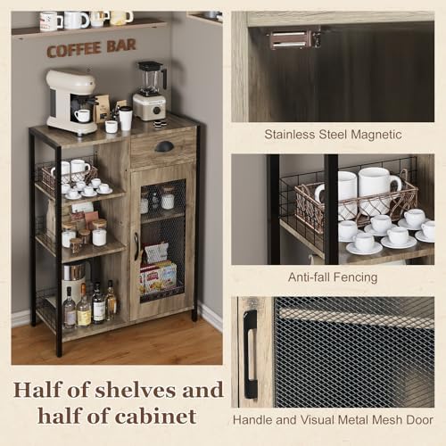 X-cosrack 3 Tier Coffee Bar Table with Storage Drawer