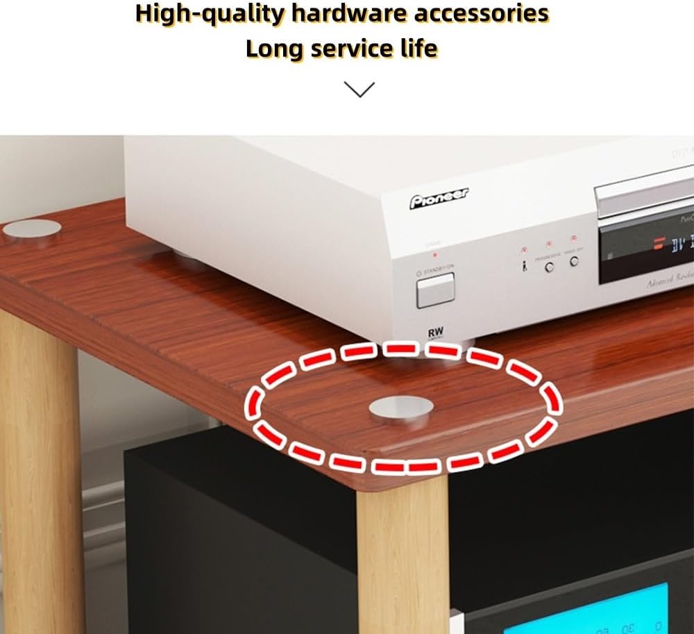 Modern 2-Tier Audio Visual Media Stand Shelf Rack For Home Office Theater
