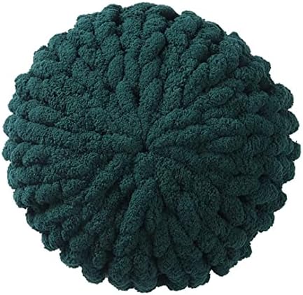 Chunky Chenille Throw Pillow with Insert - Dark Green 15x15x15