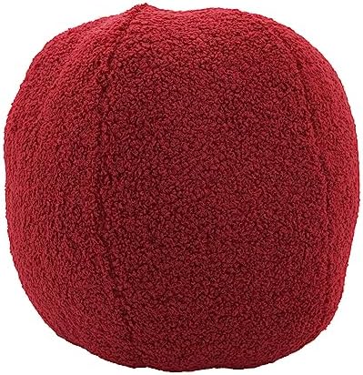 Saro Lifestyle Plush Faux Fur Throw Pillow Red 10 Inch