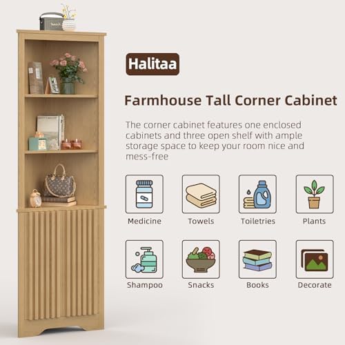 67 Inch Tall Corner Cabinet with Doors