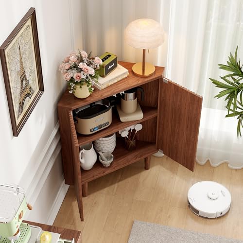 Vudanfe Fluted Floor Corner Kitchen Cabinet Organizer