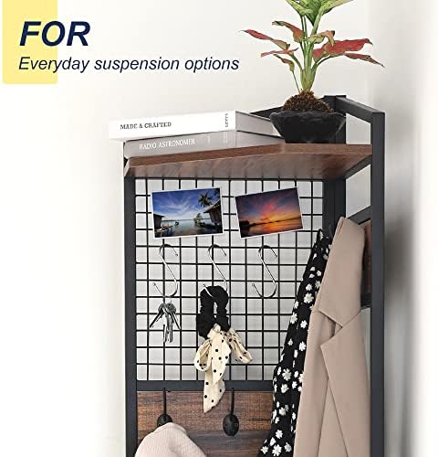 HIDODO Corner Hall Tree with Shoe Rack and Storage Shelf