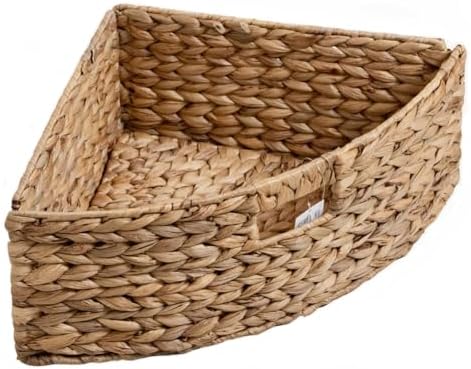 eHemco Hampton Meadows 3 Tier Corner Table with 3 Wicker Baskets Pink