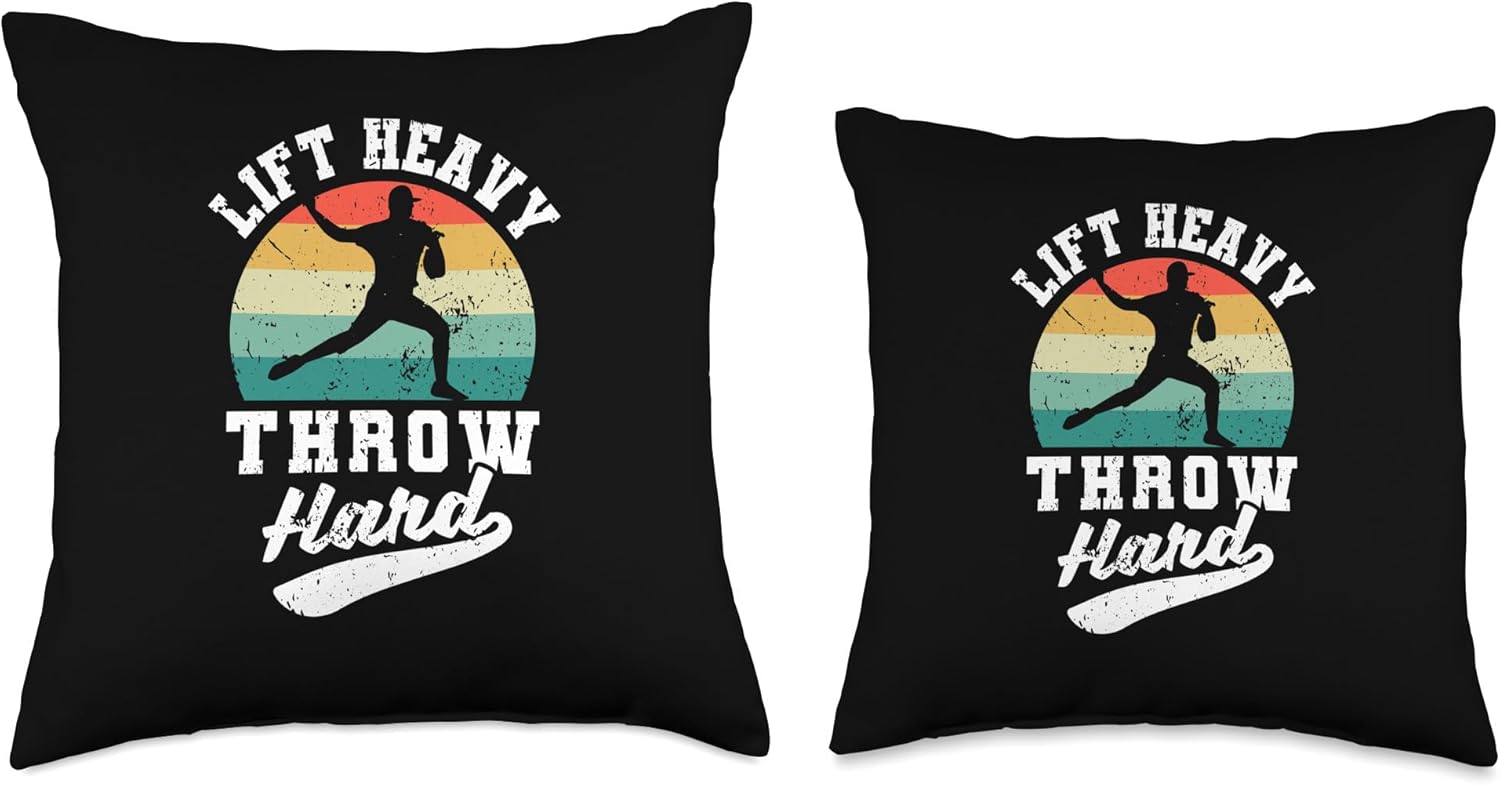 Lift Heavy Throw Hard Baseball Player Throw Pillow