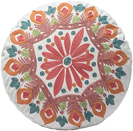 vctops Boho Embroidered Throw Pillow 18 Inch