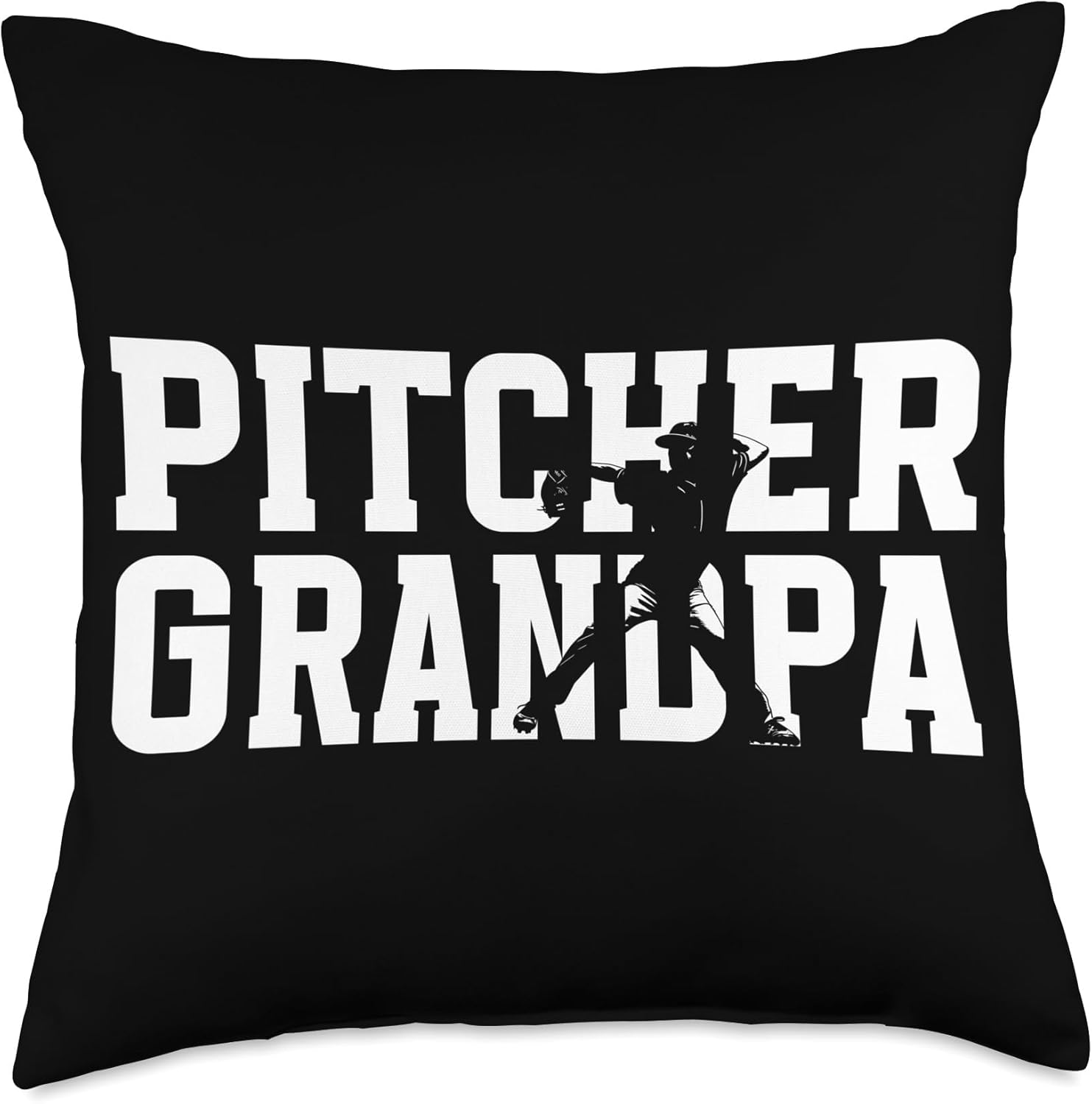 Baseball Pitcher Grandpa Throw Pillow for Fathers Day