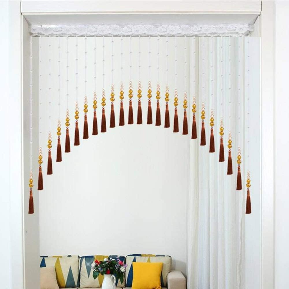 Tophacker Beaded Curtain with Tassels and Crystal Beads