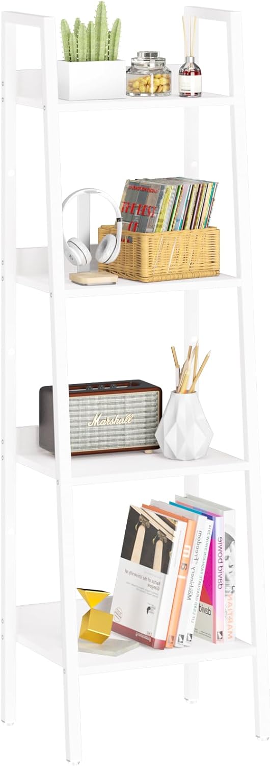 Yoobure 4 Tier Ladder Bookshelf Corner Storage Shelf