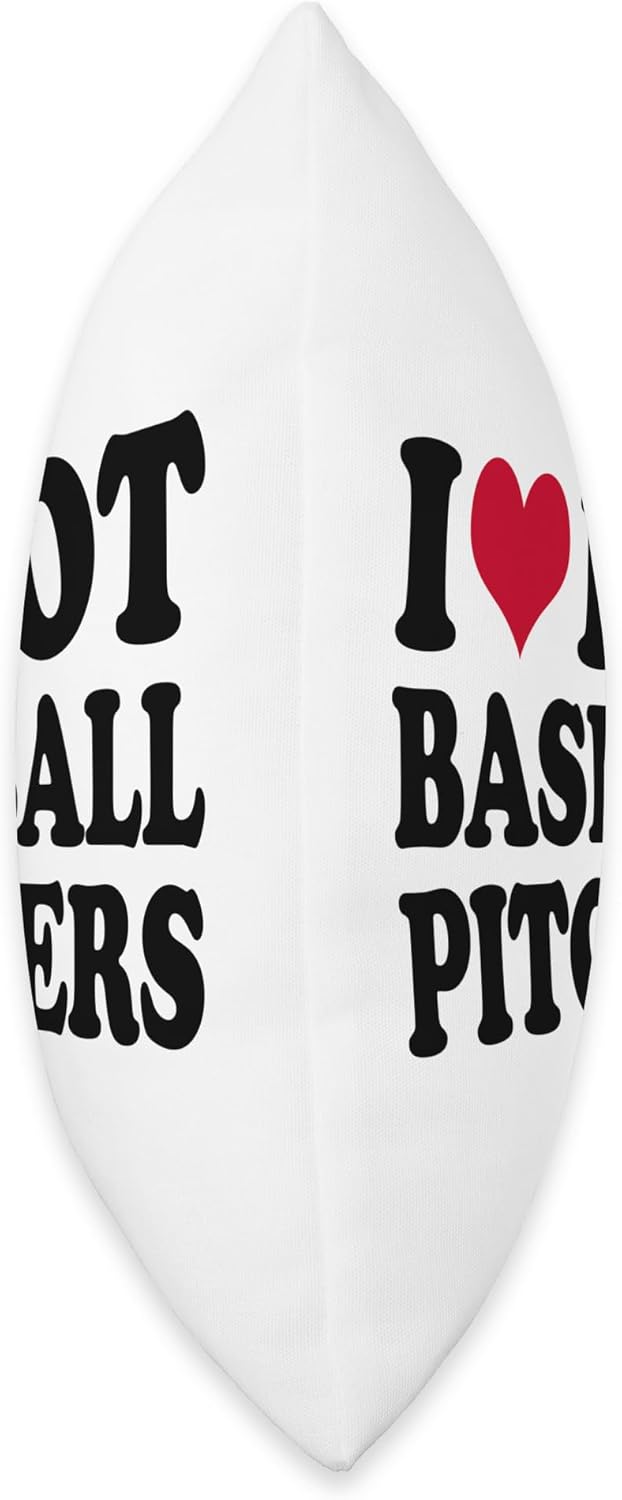 I Love Hot Baseball Pitchers Throw Pillow 18x18 Multicolor
