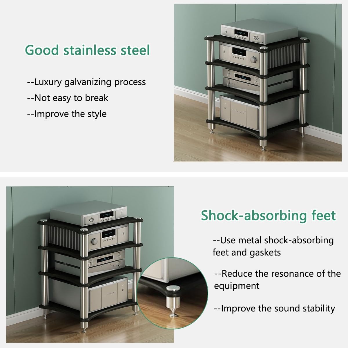 Kaverno 2 3 4 Tier Media Stand Corner Shelf