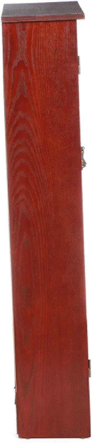 SEI Furniture Window Pane Storage Display Cabinet Cherry