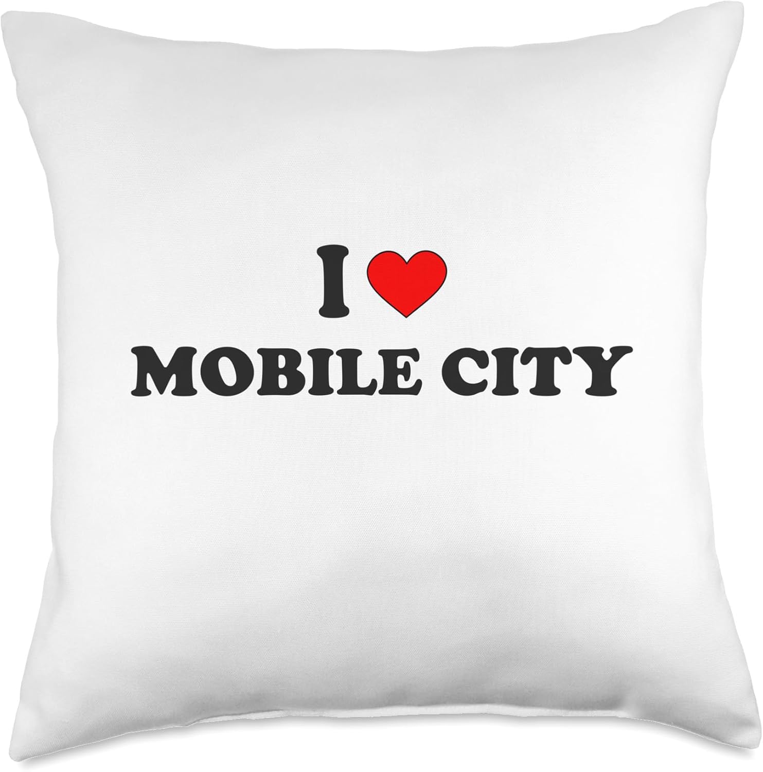 I Love Mobile City Alabama Throw Pillow