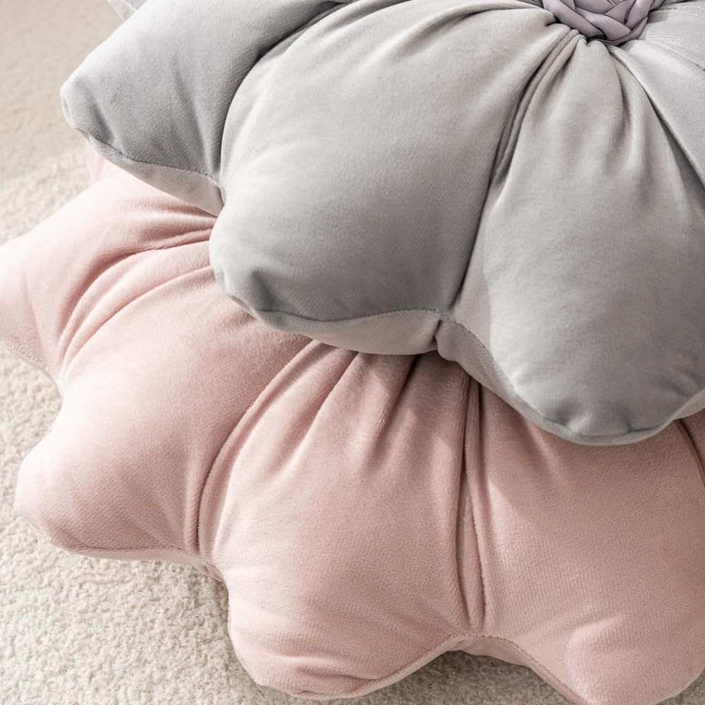 Flower Shaped Velvet Throw Pillow for Sofa and Home Decor