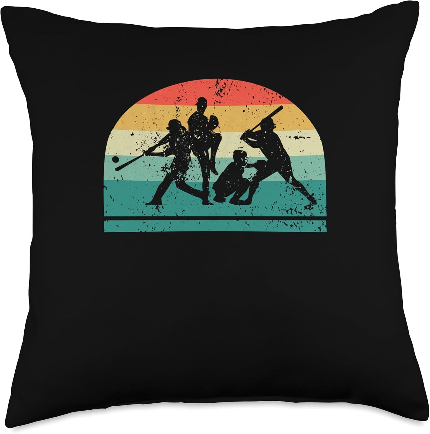 Baseball Throw Pillow with Retro Design for Fans