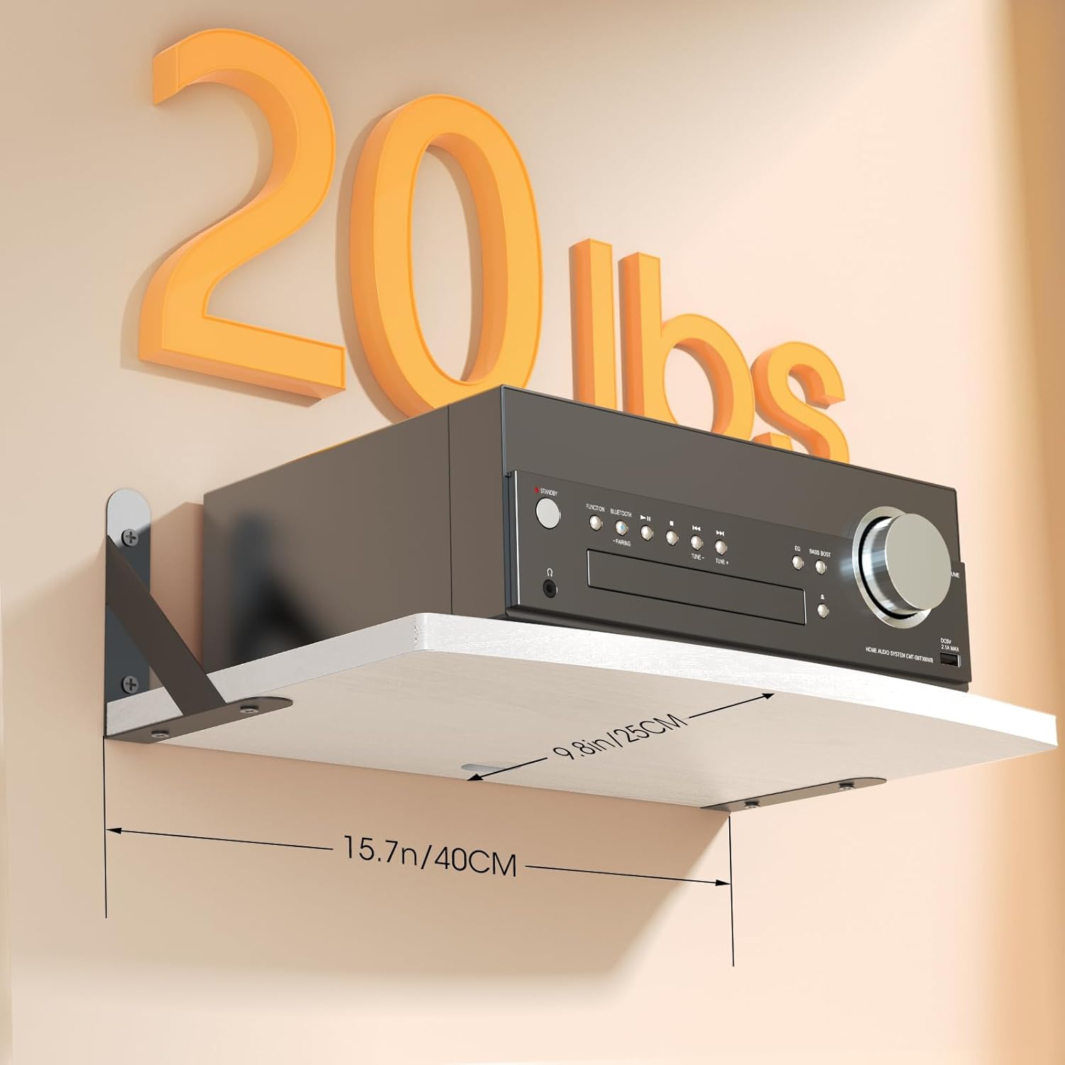Floating Entertainment Center Shelf with Cable Management