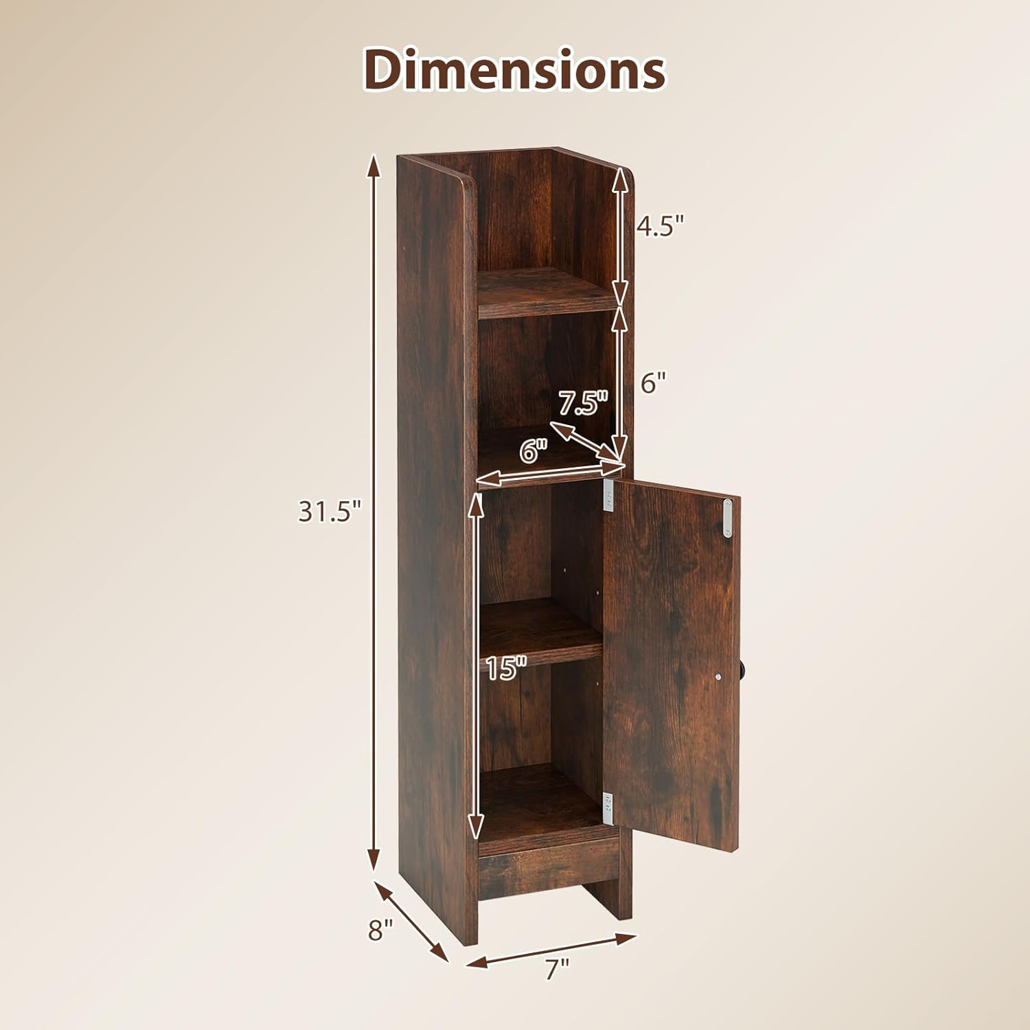 Tangkula Small Bathroom Storage Cabinet
