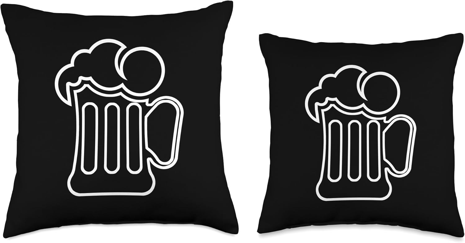 Minimalist Beer Pitcher Throw Pillow
