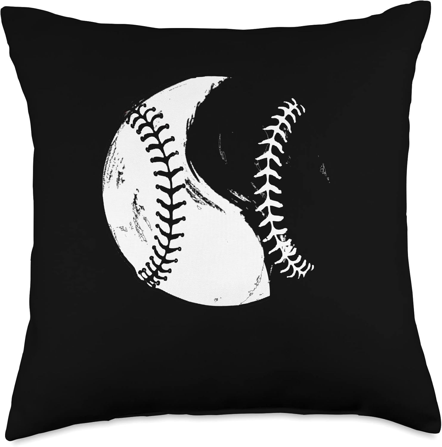 Baseball Yin Yang Catcher Pitcher Throw Pillow