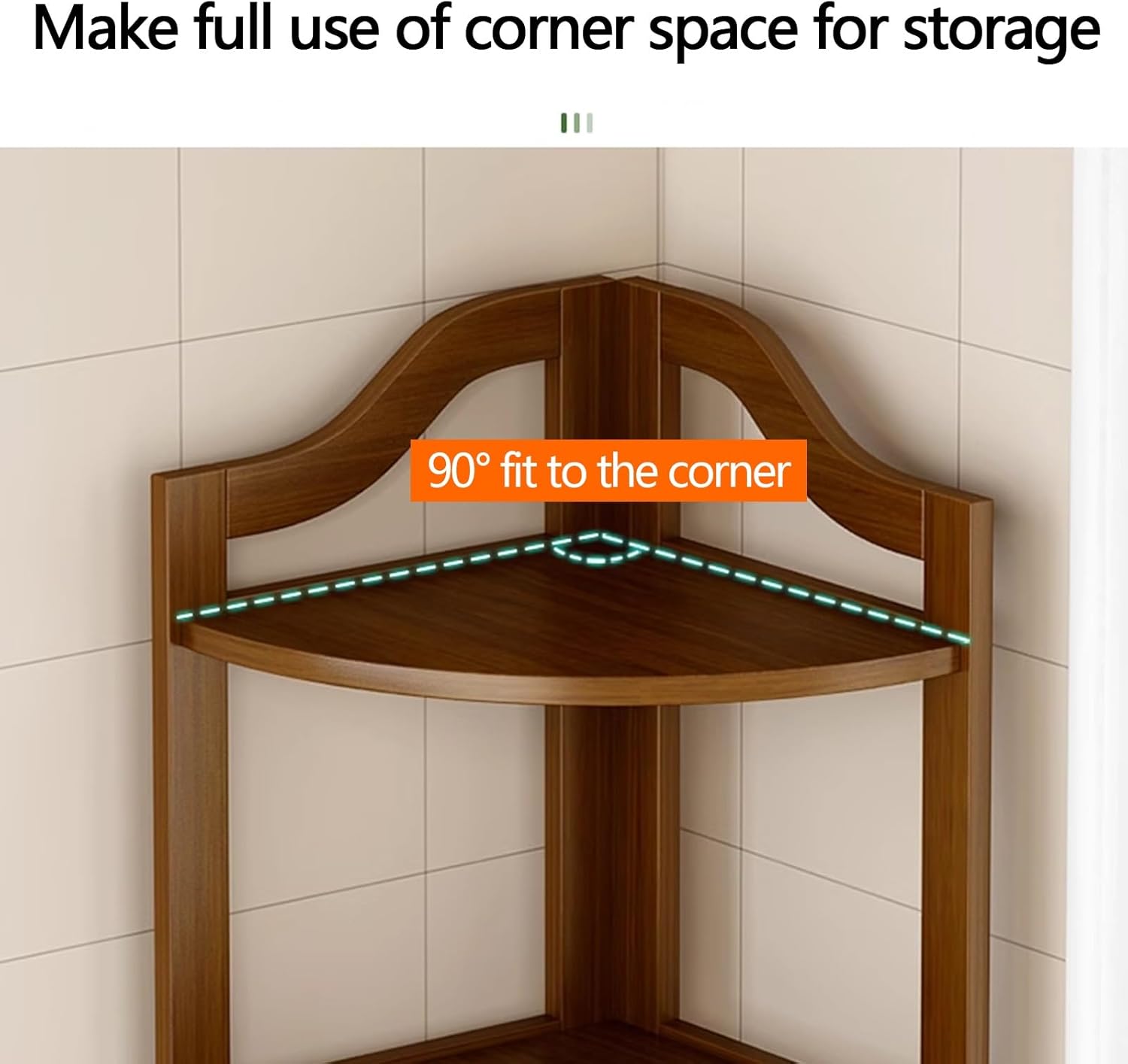 Red Bathroom Corner Cabinet with Shelves