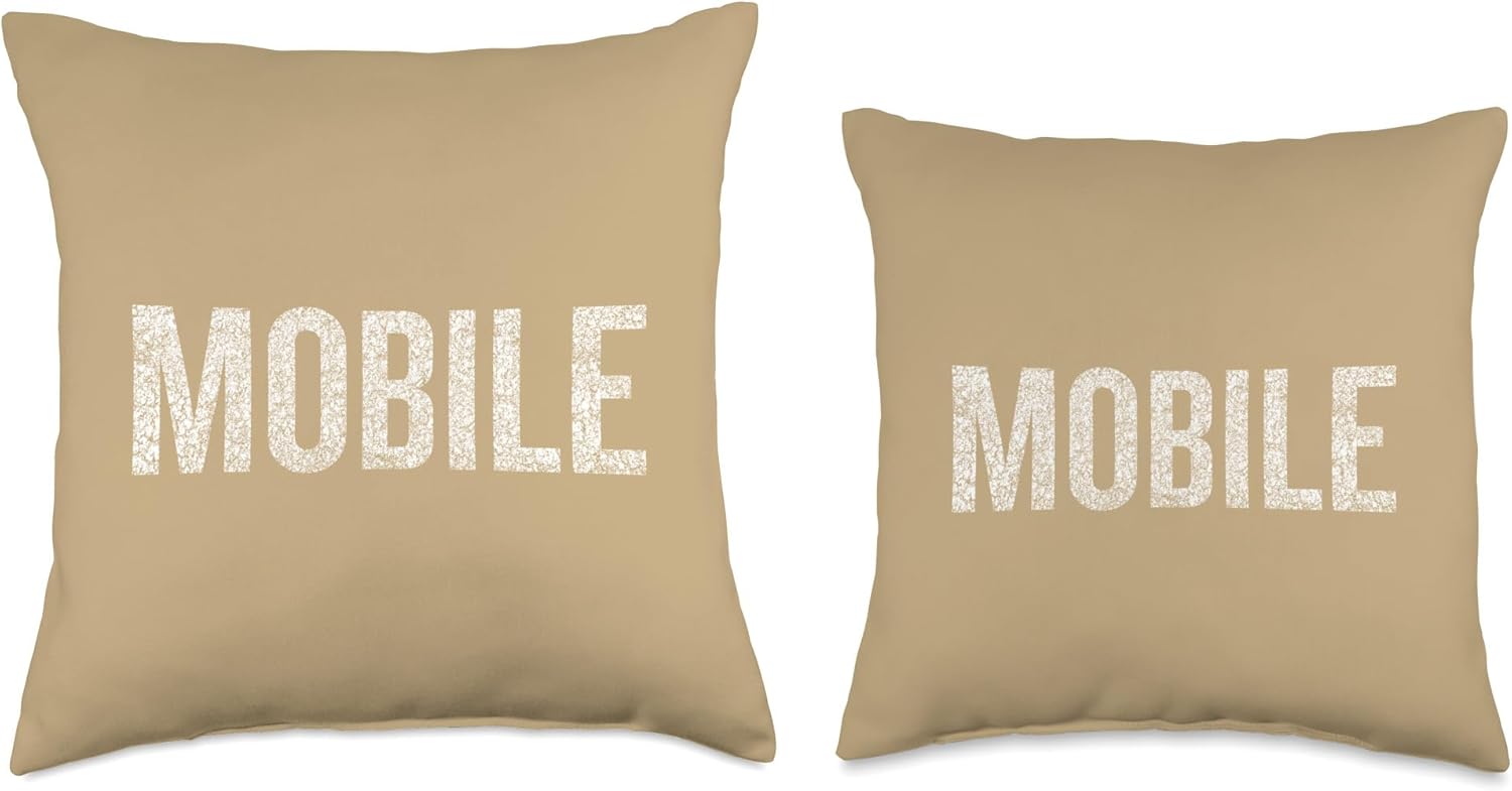 Mobile Throw Pillow - Vintage Distressed Design