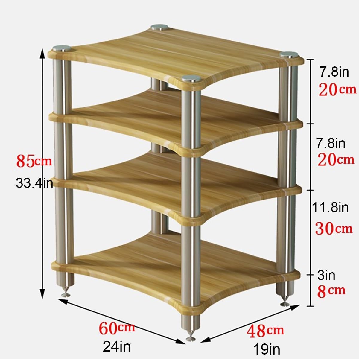 Nordivo 2 3 4 Tier AV Media Stand Component Cabinet