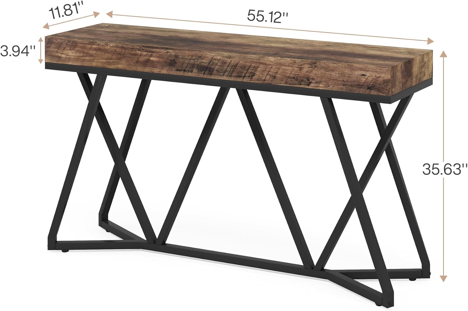 Tribesigns 55 Inch Console Table with Metal Base