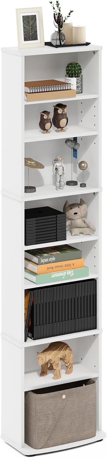 Furinno Jaya Space Saving Multimedia Storage Tower White