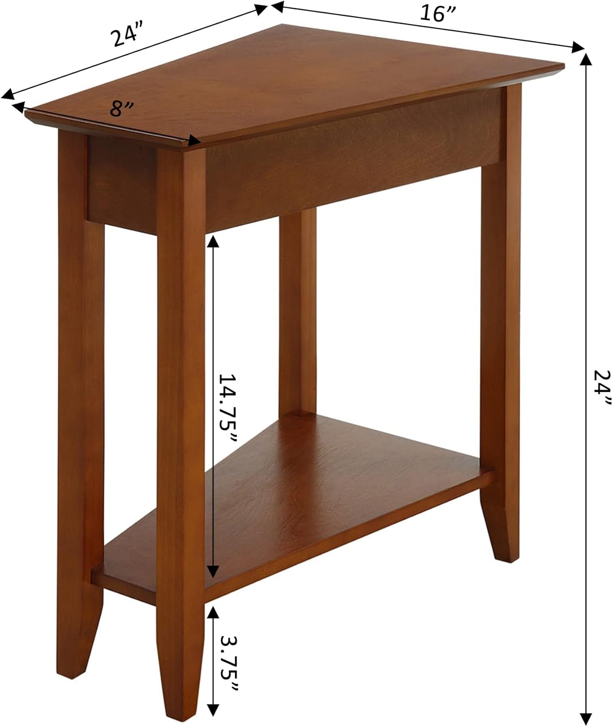 Convenience Concepts American Heritage Wedge End Table 24 Classic Storage Shelf