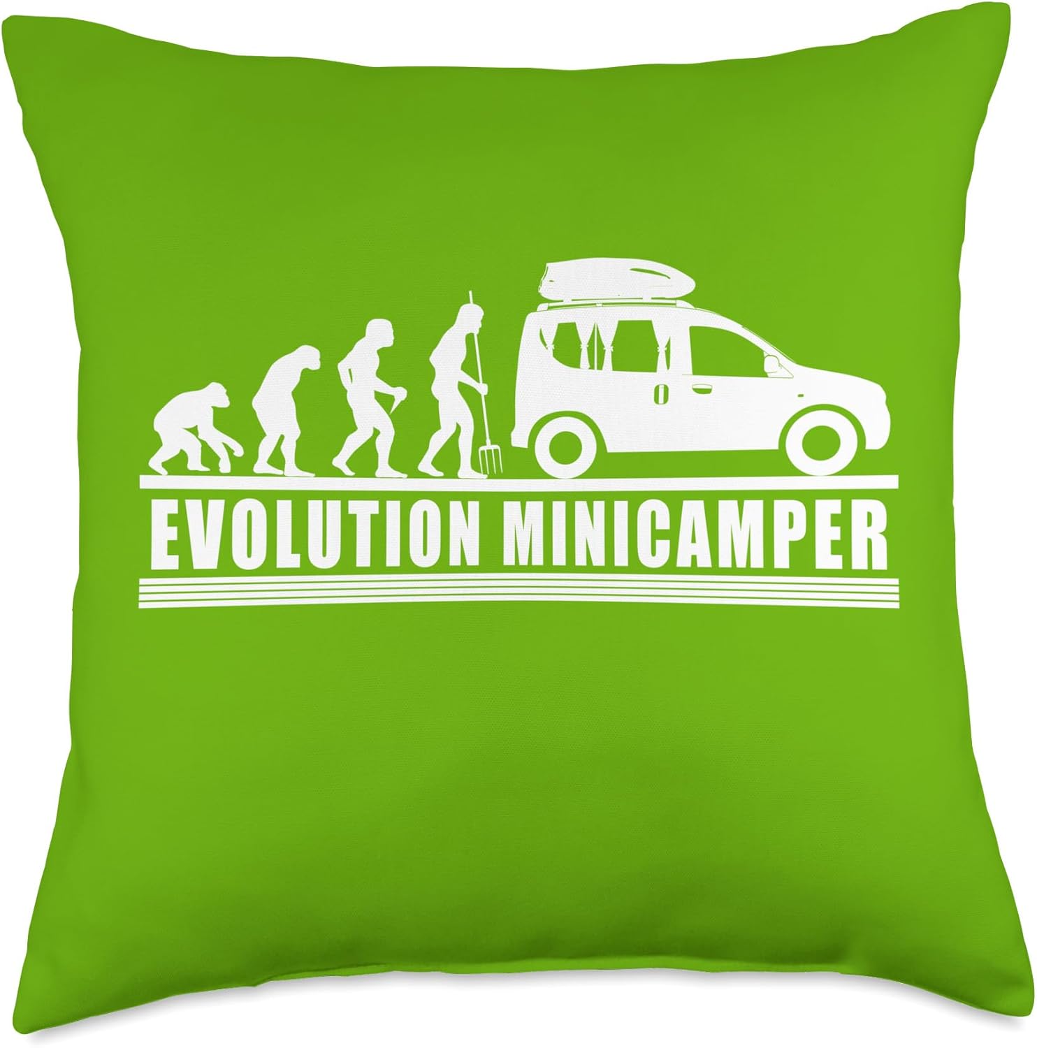 Camping Camper Microcamper Throw Pillow for Travelers