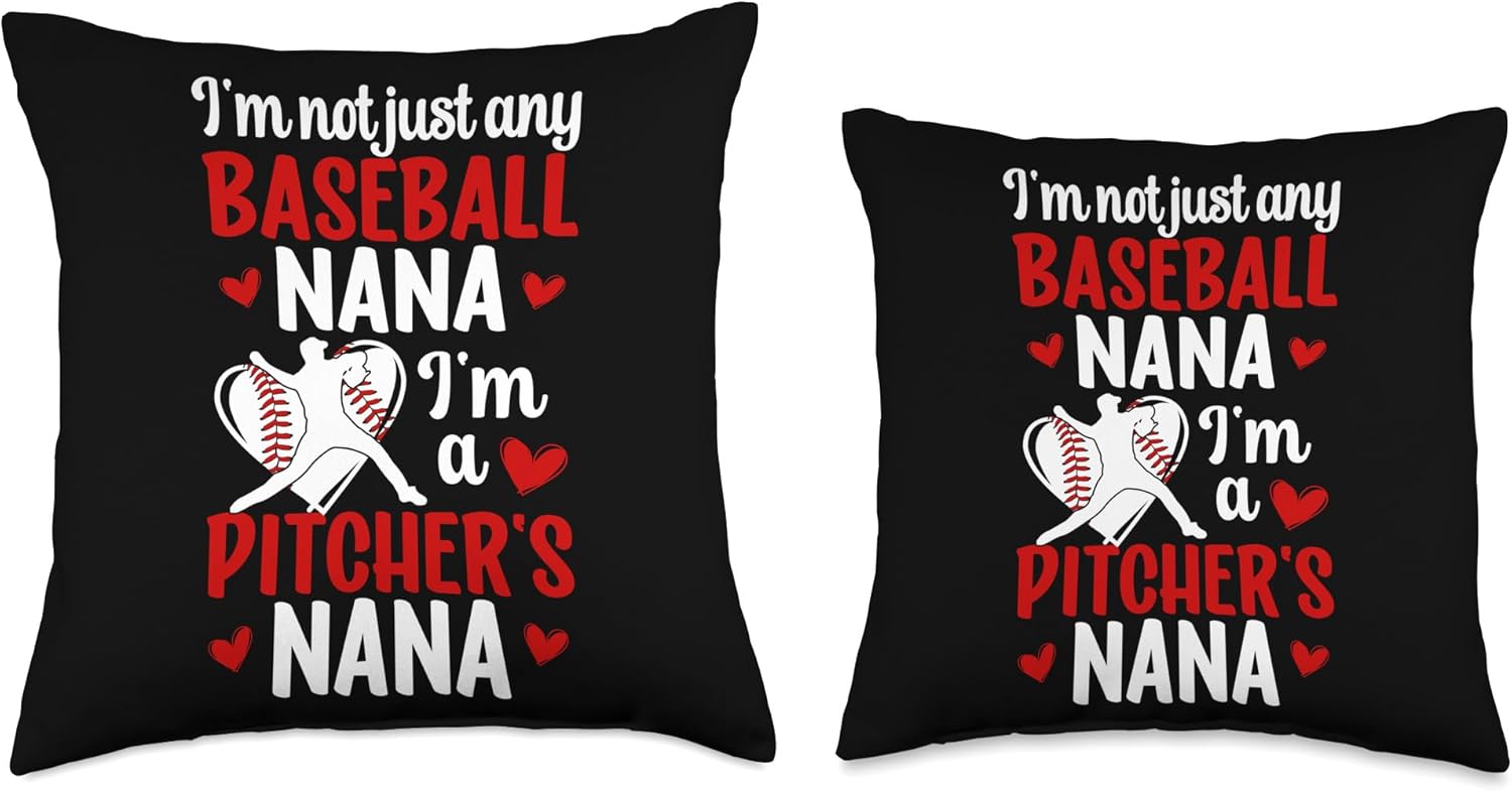 Proud Baseball Pitcher Nana Throw Pillow