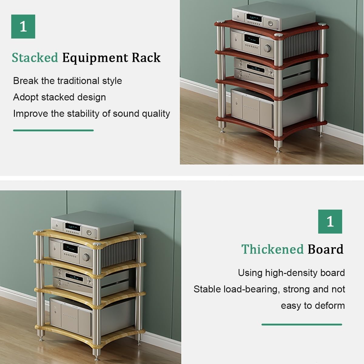 Nordivo 2 3 4 Tier AV Media Stand Component Cabinet