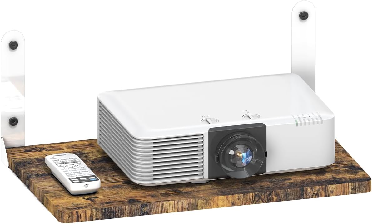 Ardier Wall-Mounted Projector Shelf Wooden Holder for 24 lbs
