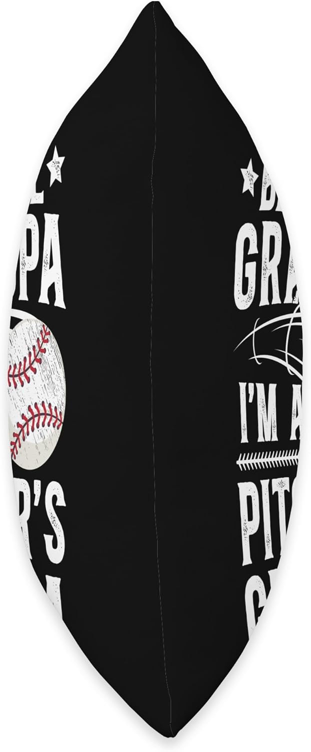 Proud Baseball Pitcher Grandpa Fathers Day Throw Pillow