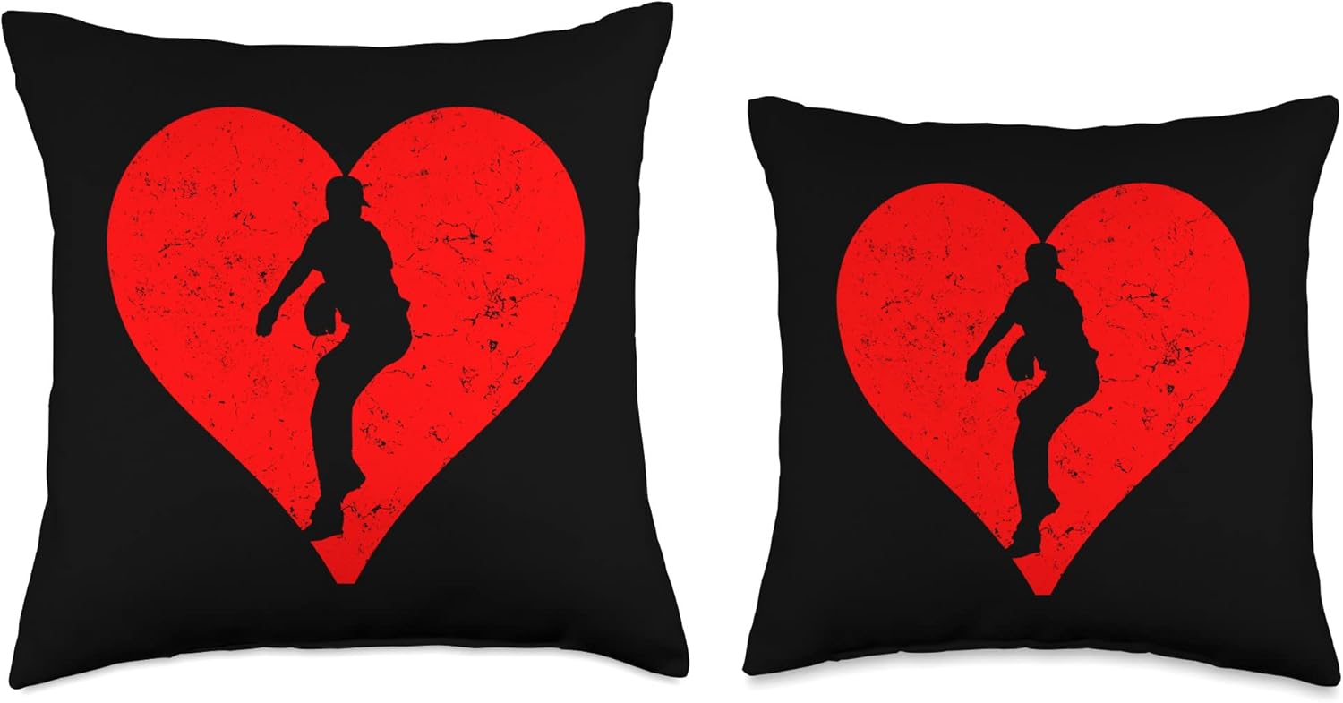 Baseball Pitcher Love Throw Pillow